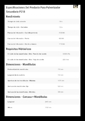 Pulverizátory Caterpillar P218