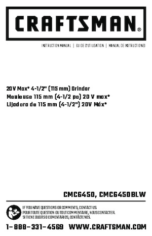 Akumulátorové úhlové brusky Craftsman CMCG450B