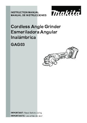 Akumulátorové úhlové brusky Makita GAG03M1