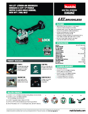 Akumulátorové úhlové brusky Makita XAG26Z