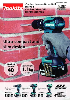 Akumulátorové vrtačky a vrtací šroubováky Makita DHP483 