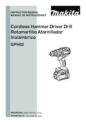 Akumulátorové vrtačky a vrtací šroubováky Makita GPH02Z