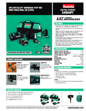 Akumulátorové vrtačky a vrtací šroubováky Makita XAD04PT