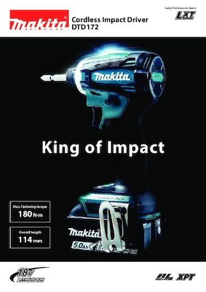 Akumulátorové rázové utahováky a šroubováky Makita DTD172