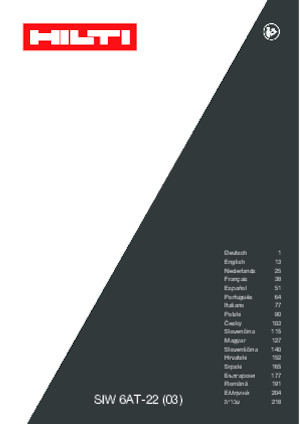 Akumulátorové rázové utahováky a šroubováky Hilti SIW 6AT-22