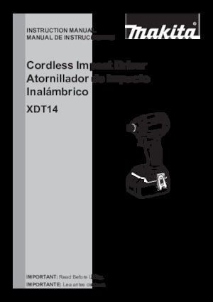 Akumulátorové rázové utahováky a šroubováky Makita XDT14Z