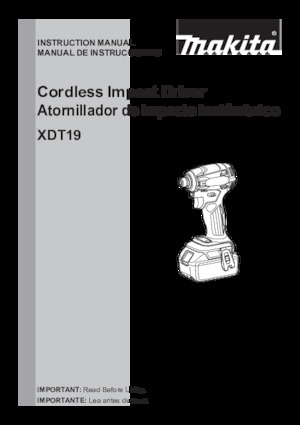 Akumulátorové rázové utahováky a šroubováky Makita XDT19Z