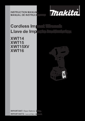 Akumulátorové rázové utahováky a šroubováky Makita XWT16Z