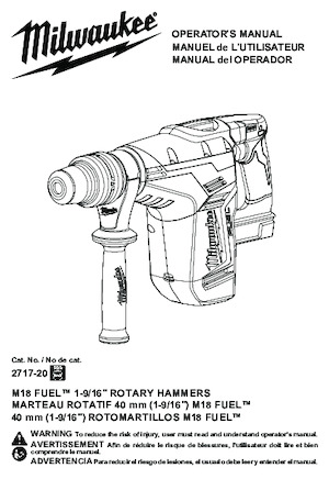 Akumulátorová vrtací kladiva SDS Milwaukee 2717-20