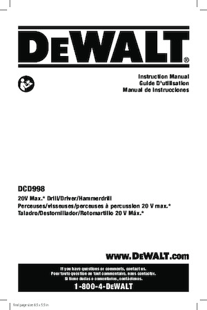 Akumulátorová vrtací kladiva SDS DEWALT DCD998W1