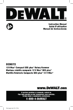 Akumulátorová vrtací kladiva SDS DEWALT DCH072B