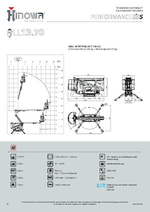 Pásové kloubové pracovní plošiny Hinowa Lightlift 13.70 Performance IIIS