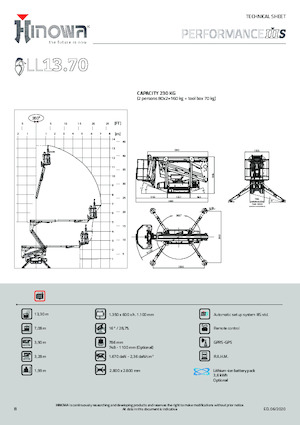 Pásové kloubové pracovní plošiny Hinowa Lightlift 13.70 Performance IIIS