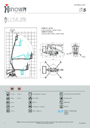 Pásové kloubové pracovní plošiny Hinowa Lightlift 14.72 IIIS