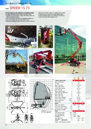 Pásové kloubové pracovní plošiny Platform Basket SPIDER 15.75 PRO E