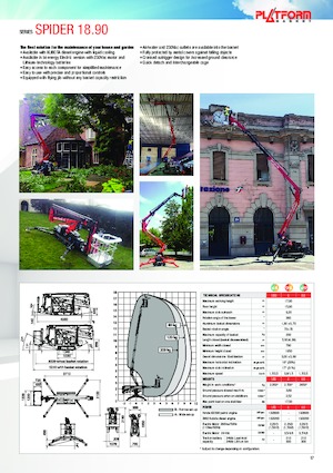 Pásové kloubové pracovní plošiny Platform Basket SPIDER 18.90 E