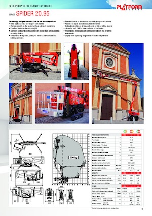 Pásové kloubové pracovní plošiny Platform Basket SPIDER 20.95 ED