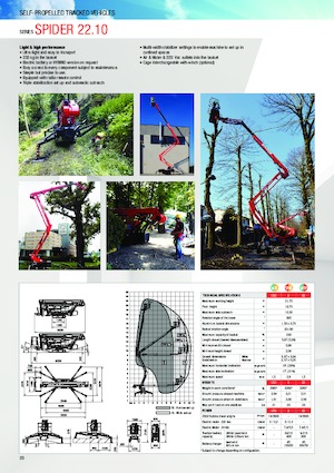 Pásové kloubové pracovní plošiny Platform Basket SPIDER 22.10