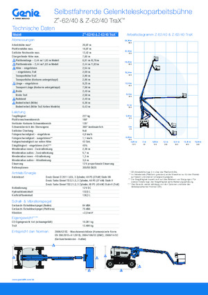 Pásové kloubové pracovní plošiny Genie Z-62/40 TraX
