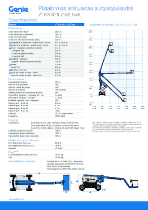 Pásové kloubové pracovní plošiny Genie Z-62/40 TraX