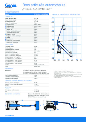 Pásové kloubové pracovní plošiny Genie Z-62/40 TraX