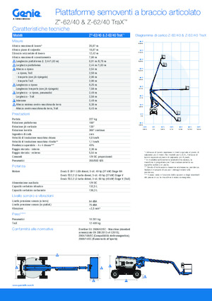 Pásové kloubové pracovní plošiny Genie Z-62/40 TraX
