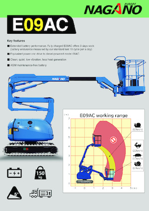 Pásové kloubové pracovní plošiny Nagano E09AC