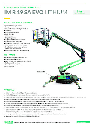 Pásové kloubové pracovní plošiny Imer IM R 19 SA Evo Lithium