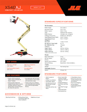 Pásové kloubové pracovní plošiny JLG X540AJ