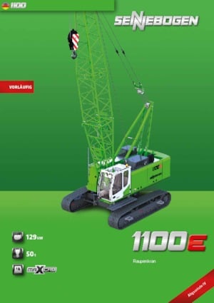 Pásové jeřáby s příhradovým výložníkem Sennebogen 1100