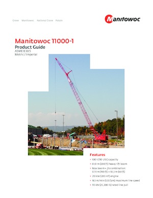 Pásové jeřáby s příhradovým výložníkem Manitowoc 11000-1