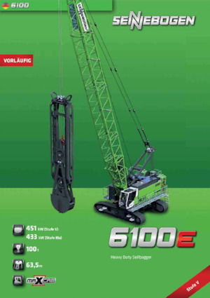 Pásové jeřáby s příhradovým výložníkem Sennebogen 6100E