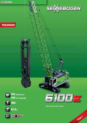 Pásové jeřáby s příhradovým výložníkem Sennebogen 6100E