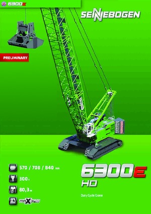 Pásové jeřáby s příhradovým výložníkem Sennebogen 6300 HD