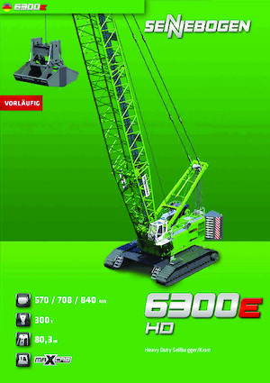 Pásové jeřáby s příhradovým výložníkem Sennebogen 6300E