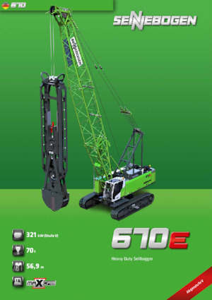 Pásové jeřáby s příhradovým výložníkem Sennebogen 670E