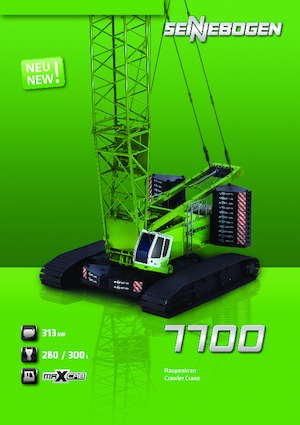 Pásové jeřáby s příhradovým výložníkem Sennebogen 7700