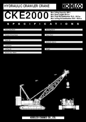 Pásové jeřáby s příhradovým výložníkem Kobelco CKE 2000