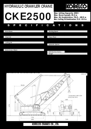 Pásové jeřáby s příhradovým výložníkem Kobelco CKE 2500