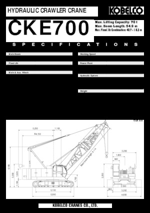 Pásové jeřáby s příhradovým výložníkem Kobelco CKE 700