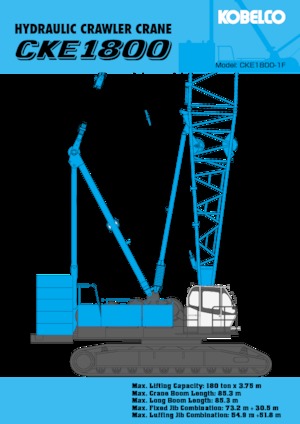 Pásové jeřáby s příhradovým výložníkem Kobelco CKE1800