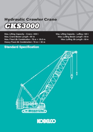 Pásové jeřáby s příhradovým výložníkem Kobelco CKS3000