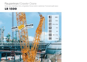 Pásové jeřáby s příhradovým výložníkem Liebherr LR 1500