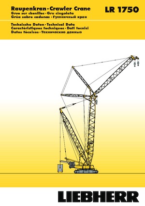 Pásové jeřáby s příhradovým výložníkem Liebherr LR 1750