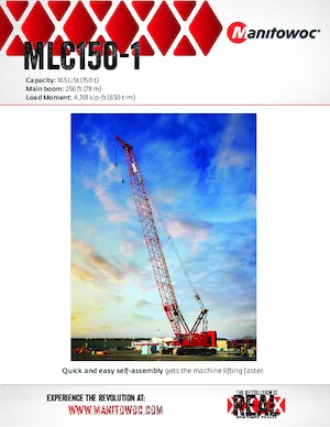 Pásové jeřáby s příhradovým výložníkem Manitowoc MLC150-1