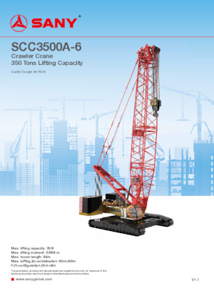 Pásové jeřáby s příhradovým výložníkem Sany SCC3500A-6