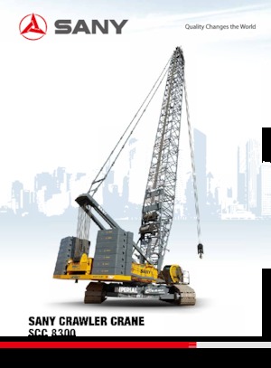 Pásové jeřáby s příhradovým výložníkem Sany SCC8300