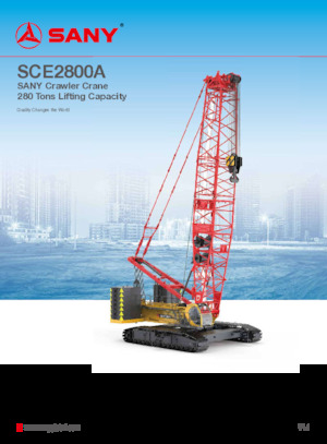 Pásové jeřáby s příhradovým výložníkem Sany SCE2800A