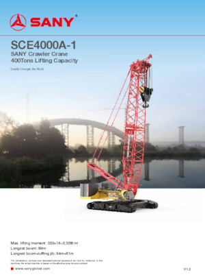 Pásové jeřáby s příhradovým výložníkem Sany SCE4000A-1