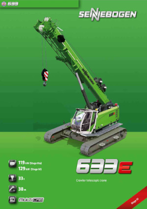 Pásové jeřáby s teleskopickým výložníkem Sennebogen 633E